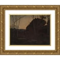 thumbnail image 1 of Henri-Joseph Harpignies 14x12 Gold Ornate Wood Frame and Double Matted Museum Art Print Titled - Clairor in the Forest, Fontainebleau (19th Century), 1 of 4