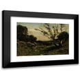 thumbnail image 1 of Henri-Joseph Harpignies 18x13 Black Modern Framed Museum Art Print Titled - Morning in the Nievre (1877), 1 of 5