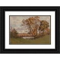 thumbnail image 1 of Henri-Joseph Harpignies 24x18 Black Ornate Framed Double Matted Museum Art Print Titled: Landscape (1890), 1 of 5