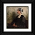 thumbnail image 1 of Henri Jules Guinier 12x12 Black Ornate Wood Framed Double Matted Museum Art Print Titled: Breton in Prayer (1918), 1 of 5