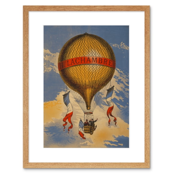Henri Lachambre Hot Air Balloon Vintage France Framed Wall Art Print