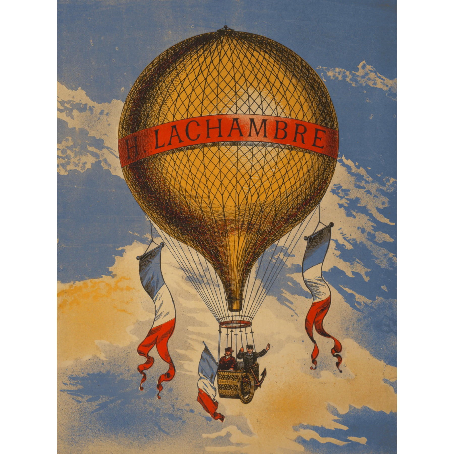 Henri Lachambre Hot Air Balloon Vintage France Large Wall Art Print
