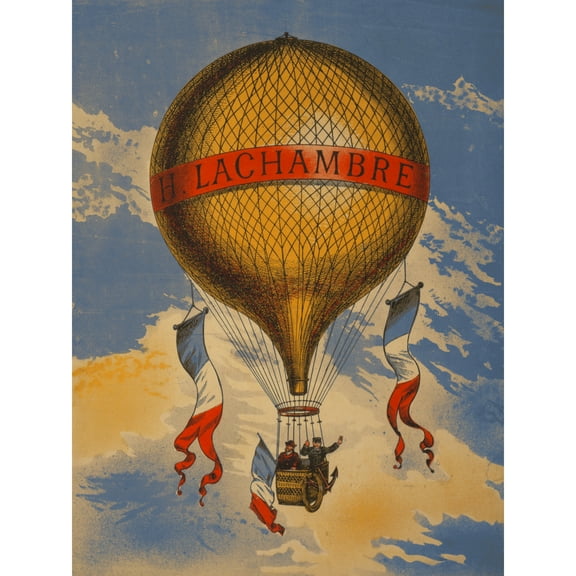 Henri Lachambre Hot Air Balloon Vintage France Large Wall Art Print