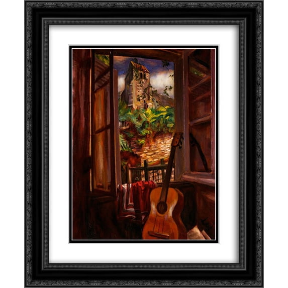 Henri Le Fauconnier 2x Matted 20x24 Black Ornate Framed Art Print 'Interior With A Guitar'