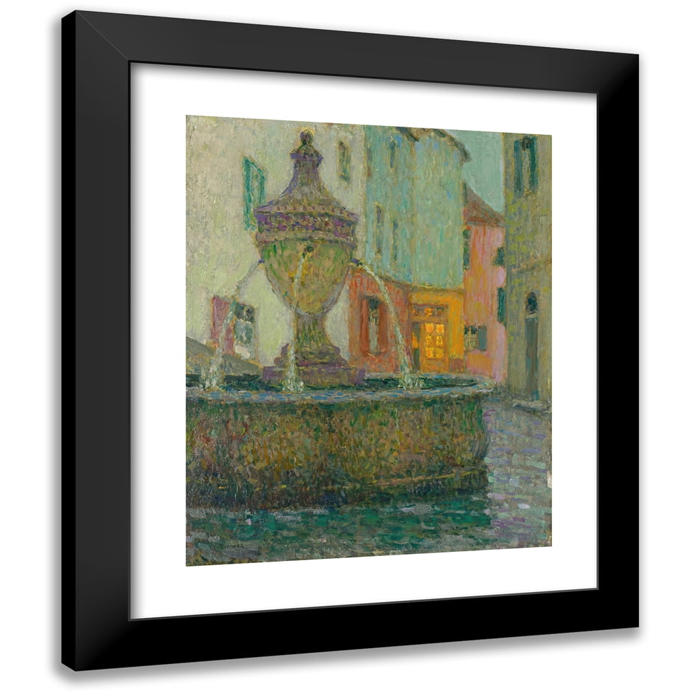 Henri Le Sidaner 12x14 Black Modern Framed Museum Art Print Titled - La Fontaine, Saint-Paul De Vence (1925)