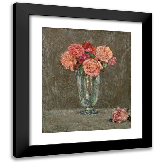 Henri Le Sidaner 12x14 Black Modern Framed Museum Art Print Titled - Roses (circa 1930)