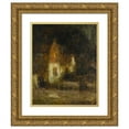 thumbnail image 1 of Henri Le Sidaner 12x14 Gold Ornate Wood Frame and Double Matted Museum Art Print Titled - House in the Moonlight, Gerberoy (1902), 1 of 4