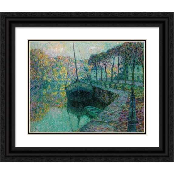 Henri Le Sidaner 24x20 Black Ornate Framed Double Matted Museum Art Print Titled: The Salt Boat (1919)