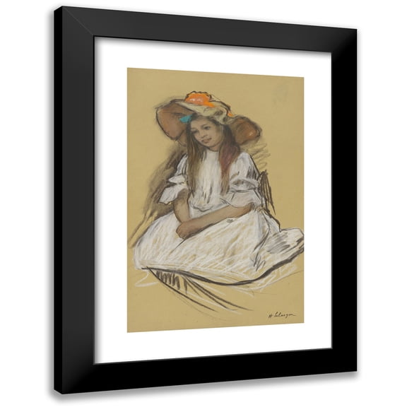 Henri Lebasque 11x14 Black Modern Framed Museum Art Print Titled - Nono (Painter's Daughter)