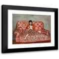 thumbnail image 1 of Henri Lebasque 24x20 Black Modern Framed Museum Art Print Titled - Young Girl Sewing on a Sofa (circa 1925), 1 of 5