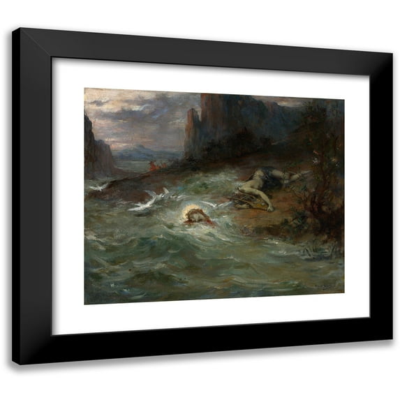 Henri Leopold Lévy 17x15 Black Modern Framed Museum Art Print Titled - The Death of Orpheus (C. 1870)