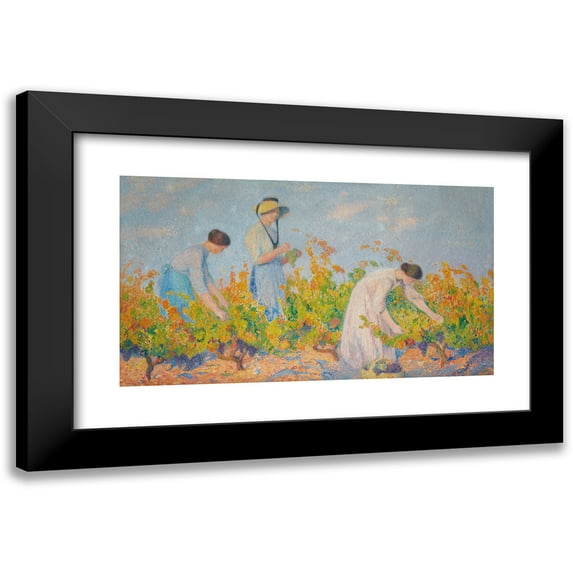 Henri Martin 14x10 Black Modern Framed Museum Art Print Titled - The Harvest (1920)