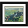 thumbnail image 1 of Henri Martin 14x12 Black Ornate Wood Framed Double Matted Museum Art Print Titled: Green Labastide Seen from Marquayrol, Smoke, 1 of 5