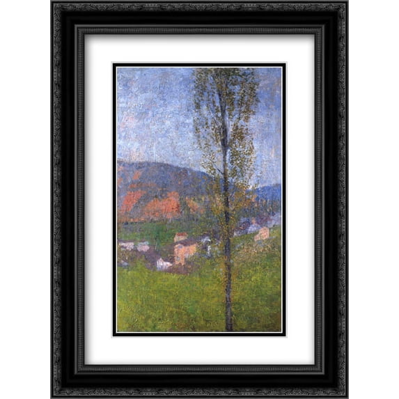 Henri Martin 2x Matted 18x24 Black Ornate Framed Art Print 'Labastide du Vert'
