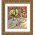 thumbnail image 1 of Henri Martin 2x Matted 20x22 Gold Ornate Framed Art Print 'Dahlias in the Sun', 1 of 2