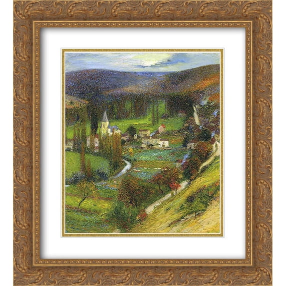 Henri Martin 2x Matted 20x22 Gold Ornate Framed Art Print 'Labastide du Vert - Morning Effect'