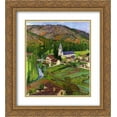 thumbnail image 1 of Henri Martin 2x Matted 20x22 Gold Ornate Framed Art Print 'The Church at Labastide', 1 of 2