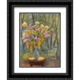 thumbnail image 1 of Henri Martin 2x Matted 20x24 Black Ornate Framed Art Print 'Vase of Flowers in a Garden', 1 of 2