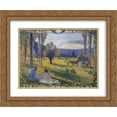 thumbnail image 1 of Henri Martin 2x Matted 24x20 Gold Ornate Framed Art Print 'The Harvest', 1 of 2