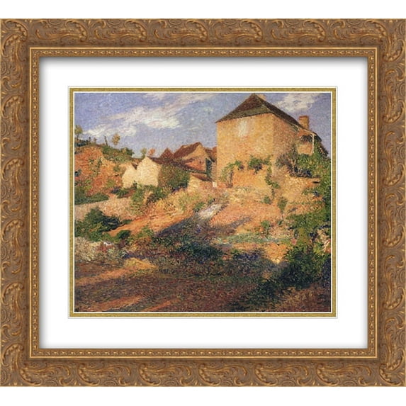 Henri Martin 2x Matted 24x20 Gold Ornate Framed Art Print 'The old house'