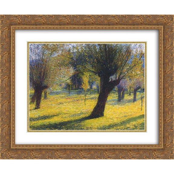 Henri Martin 2x Matted 24x20 Gold Ornate Framed Art Print 'Willows in the Vert'