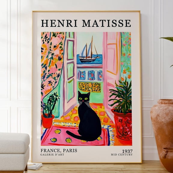 Henri Matisse Cat In Front Of A Window Print, Modern Home Wall Art Poster, Original Home Decor, Housewarming Gift, Animal Lovers, Trendy Art UNFRAMED PAPER POSTER, Home Decor, Living Room Dercor