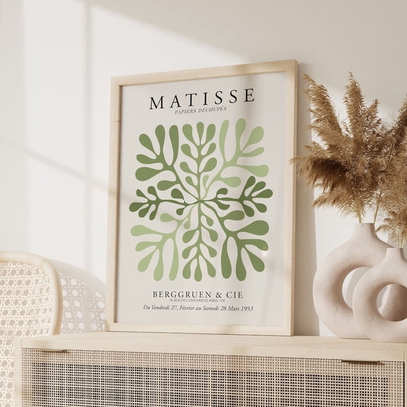 Henri Matisse Floral Drawing Print, Mint Sage Green Modern Wall Decor, Minimalist Abstract Wall Art, Wedding Gift Idea UNFRAMED PAPER POSTER, Home Decor, Vintage Gift, Living Room Dercor