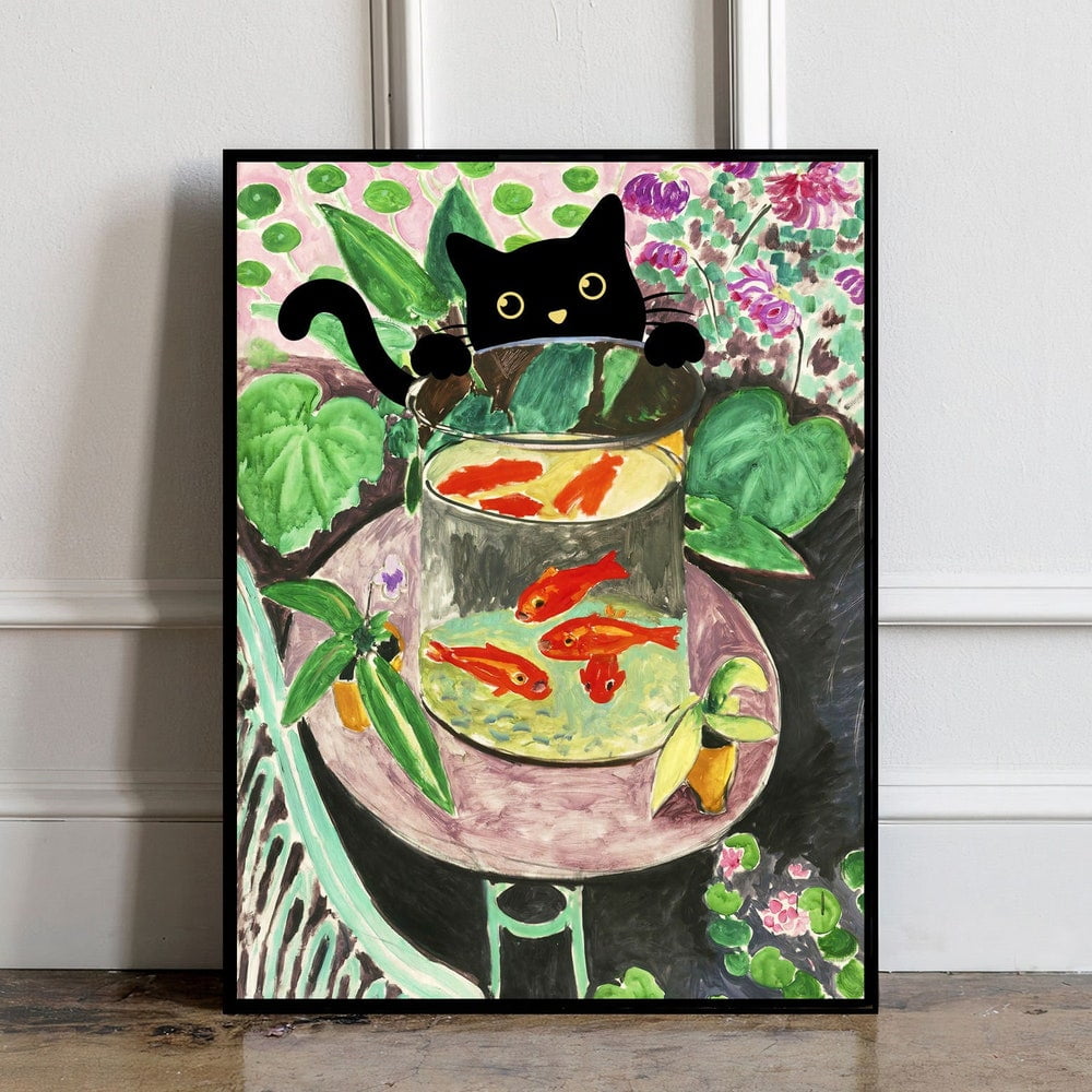 Henri Matisse Gold Fish With Black Cat Poster Henri Matisse Wall Art henri-matisse-gold-fish-with-black-cat-poster-henri-matisse-wall-art
