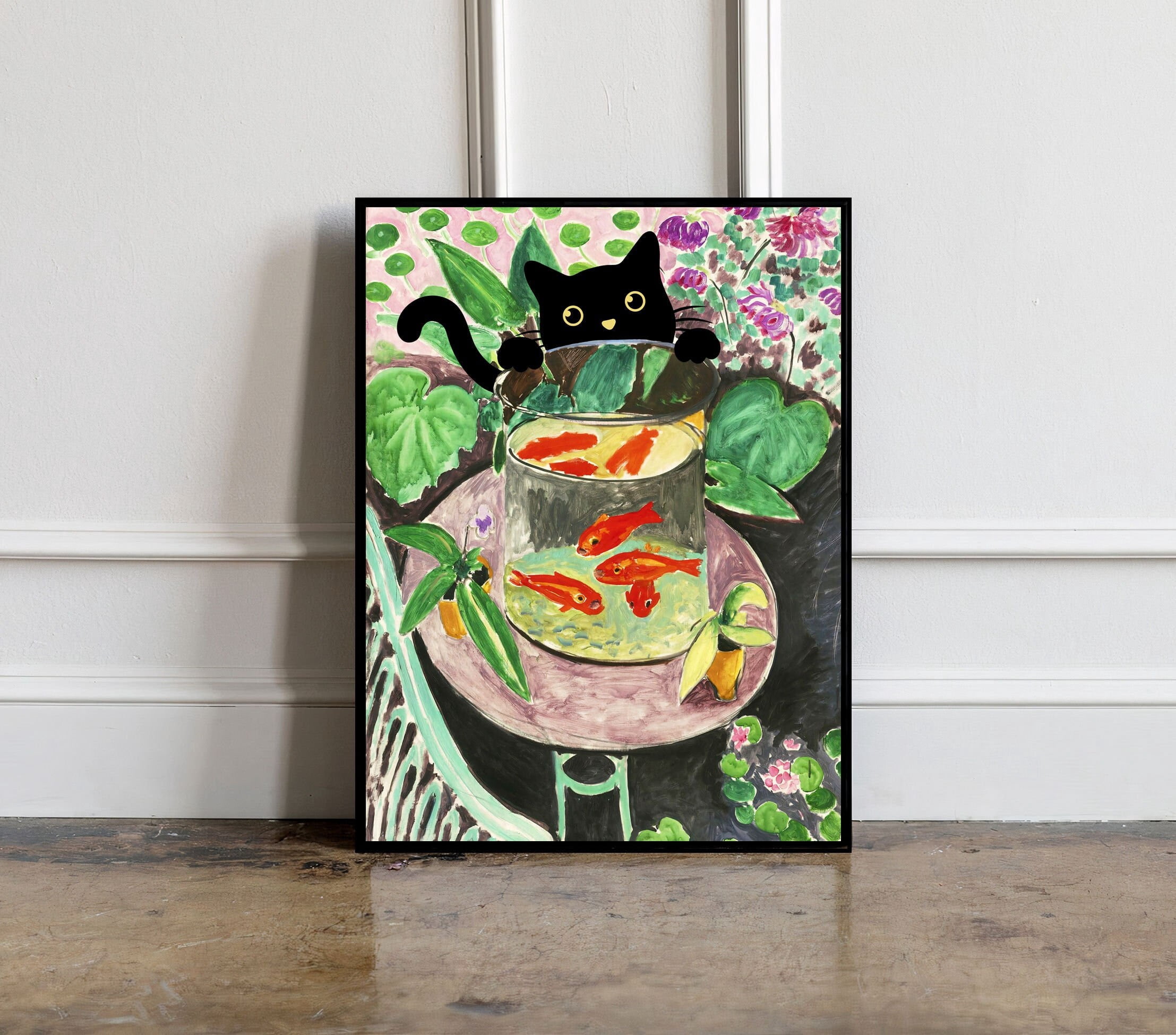 Henri Matisse Gold Fish With Black Cat Poster Henri Matisse Wall Art ...