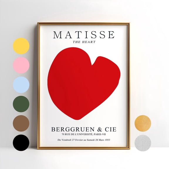 Henri Matisse Heart Print Matisse Heart Poster Minimalist Wall Art Print Home Decor Gift Idea Modern Art Exihibition Poster (A0112)
