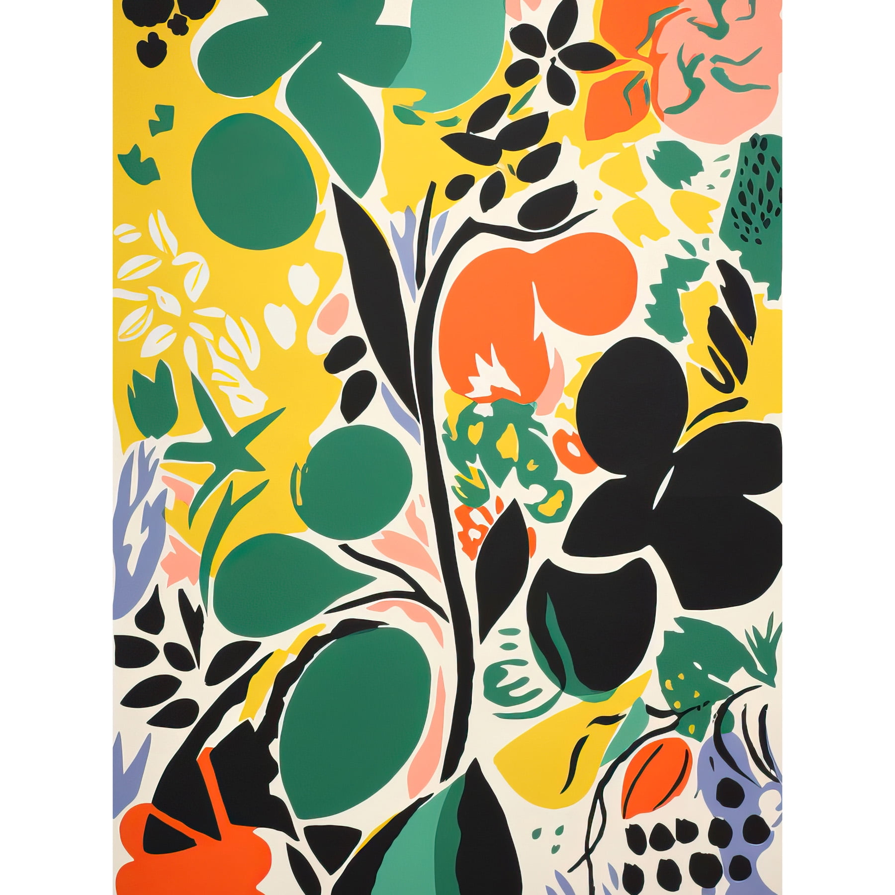Henri Matisse Inspired Botanical Garden Acrylic Painting Abstract