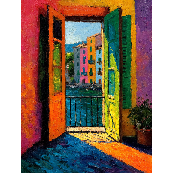 Henri Matisse Open Window Fauvism Abstract Canvas Print, Modern Colorful Wall Art Poster