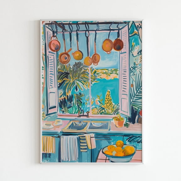 Henri Matisse Open Window Poster, Kitchen Coastal View Art Print, Colorful Mediterranean Wall Decor, Fauvism Painting, Matisse Artwork UNFRAMED PAPER POSTER, Home Decor, Living Room Dercor