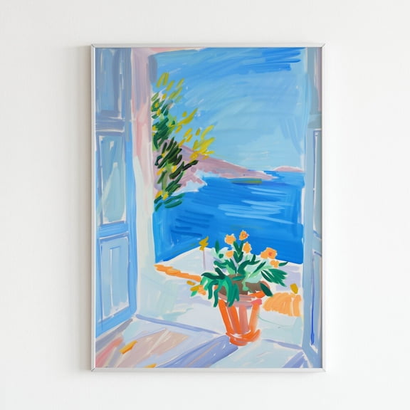 Henri Matisse Open Window Poster, Mediterranean Floral Art Print, Colorful Coastal Wall Decor, Fauvism Painting, Matisse Artwork UNFRAMED PAPER POSTER, Home Decor, Vintage Gift, Living Room Dercor