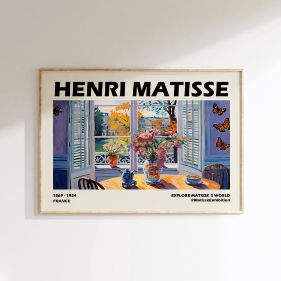 Henri Matisse Poster - Window - Wall Art As Colorful Matisse Print, Inspired Matisse Art, Horizontal Art Print UNFRAMED PAPER POSTER, Home Decor, Vintage Gift, Living Room Dercor