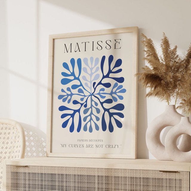 Henri Matisse Print, Living Room Wall Art, Blue Hallway Decor, Bedroom