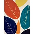 thumbnail image 1 of Henri Matisse Style Leaves Linocut Painting Blue Yellow Orange Botanical Boho Leaf Unframed Wall Art Print Poster Home Decor Premium, 1 of 3