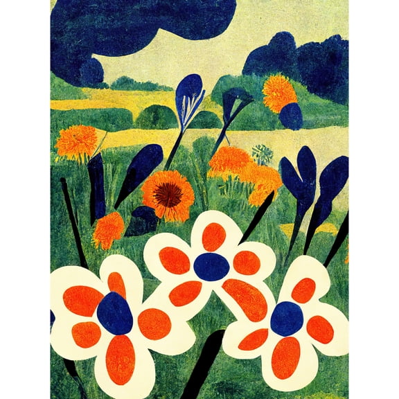 Henri Matisse Style Meadow Flowers Iris Unframed Wall Art Print Poster Home Decor