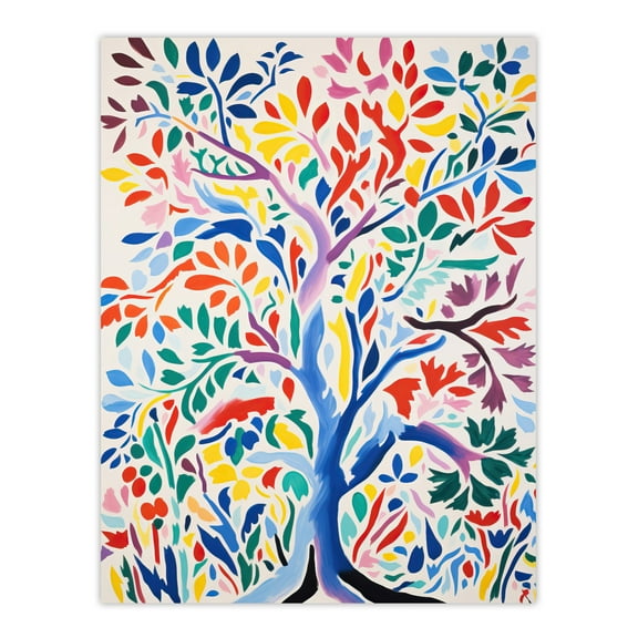 Henri Matisse Style Tree Multi Coloured Forest Nature Unframed Wall Art Print Poster Home Decor Premium