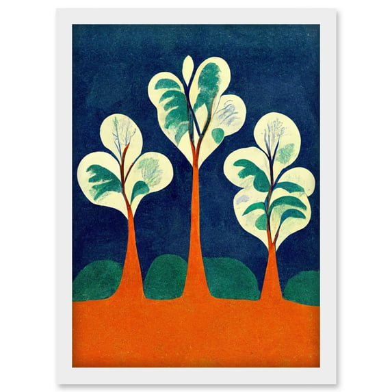 Henri Matisse Style Trees Fauvist Orange And Blue Artwork Framed Wall Art Print A4