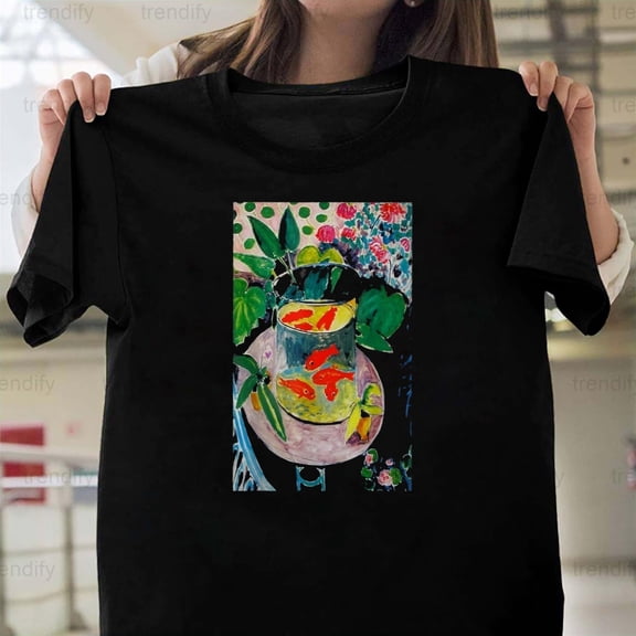 Henri Matisse The Goldfish Famous Painting Fine Art Lover, H5846 T-Shirt, for Men and Women, Up to Size 5XL