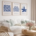 thumbnail image 1 of Henri Matisse Wall Art Prints Set of 3 Blue Abstract Matisse Canvas Wall Decor Aesthetic Wall Art Blue Minimalist Pictures Matisse Exhibition Poster Boho Artwork for Room Bedroom 12x16 Inch Unframed, 1 of 6