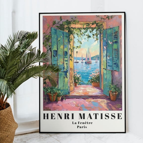 Henri Matisse Window Poster, Open Shutters Sea View Art Print, Mediterranean Coastal Wall Art For Home Decor, Gift Idea, Wall Art Print UNFRAMED PAPER POSTER, Home Decor, Living Room Dercor