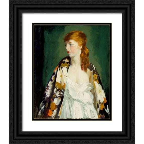 Henri, Robert 12x14 Black Ornate Wood Framed with Double Matting Museum Art Print Titled - Edna