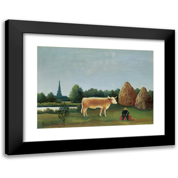 Henri Rousseau 18x14 Black Modern Framed Museum Art Print Titled - Scene in Bagneux on the Outskirts of Paris