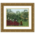 thumbnail image 1 of Henri Rousseau 24x20 Gold Ornate Framed and Double Matted Museum Art Print Titled - Tropical Forest with Monkeys (1910), 1 of 4