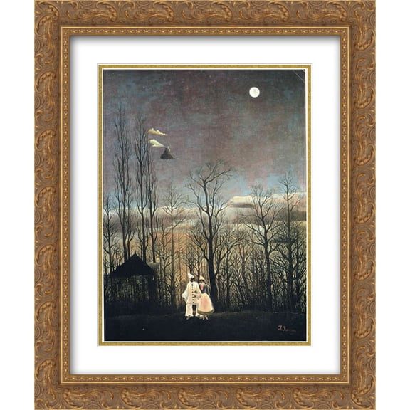 Henri Rousseau 2x Matted 20x24 Gold Ornate Framed Art Print 'Carnival Evening'