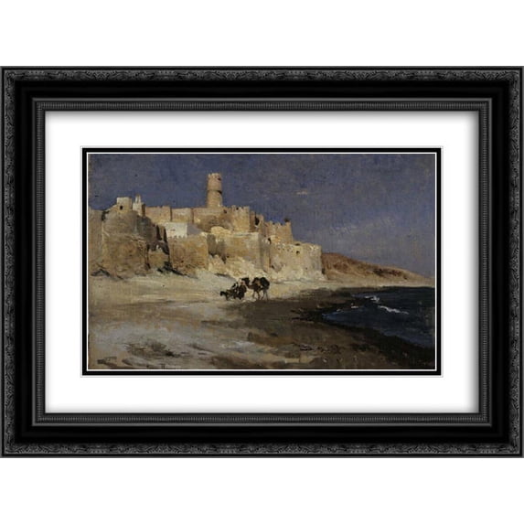 Henri Rousseau 2x Matted 24x20 Black Ornate Framed Art Print 'Kasbah Monastery'