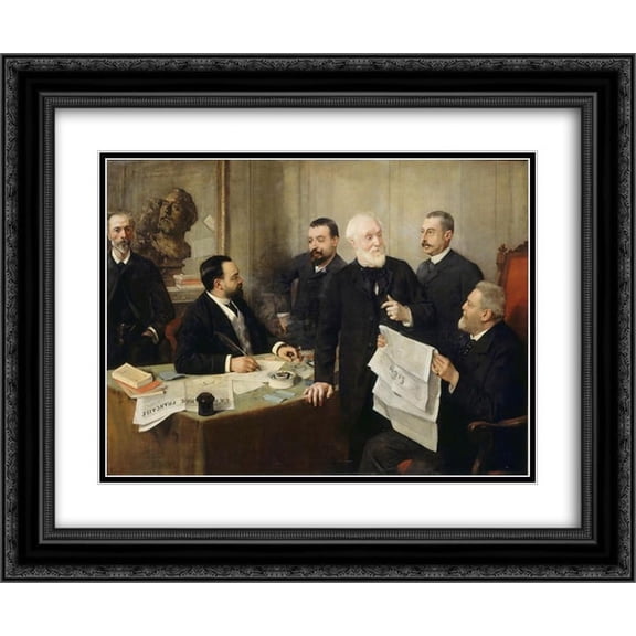 Henri Rousseau 2x Matted 24x20 Black Ornate Framed Art Print 'Portrait of Jules Roc'