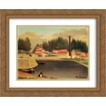 thumbnail image 1 of Henri Rousseau 2x Matted 24x20 Gold Ornate Framed Art Print 'Village near a Factory', 1 of 2